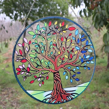 Tuoyuan Новый простой акриловый цветной кулон с Деревом Жизни, украшающий окно, креативный прозрачный кулон для украшения сада