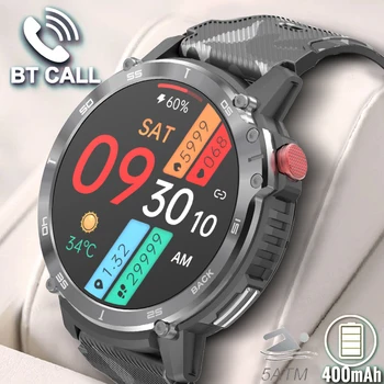 Прочные Военные Смарт-часы Мужские 400*400 HD Экран 4 ГБ Большой памяти Спортивные Часы 3ATM Водонепроницаемый Bluetooth Вызов Smartwatch 2023