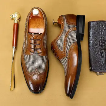 Винтажная Модная мужская обувь из искусственной кожи с острым носком, однотонная Повседневная Удобная деловая Офисная свадебная обувь 2023 года выпуска