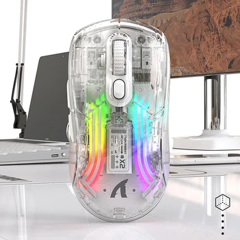 Проводная беспроводная игровая мышь с регулируемой подсветкой RGB, Прозрачная игровая мышь, Bluetooth-совместимая мышь для настольного ноутбука.
