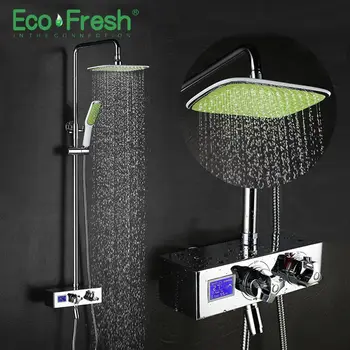 Ecofresh роскошная ванная комната умная насадка для душа термостатический дождевой душ термостатический смесительный клапан душевая система