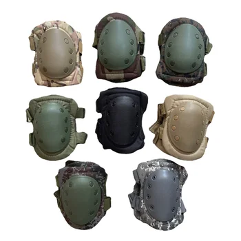 Тактический боевой защитный налокотник Комплект защитных накладок Спортивное военное Армейское Зеленое Камуфляжное Налокотники для взрослых