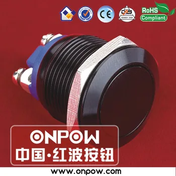 Кнопочный выключатель ONPOW 19 мм черного цвета GQ19F-10/A