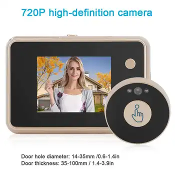 2,8-дюймовый умный дверной просмотрщик, 2 ИК-подсветки, камера ночного видения 720P 1MP, дверной звонок, автоматическая фотосъемка и видеосъемка для домашней системы безопасности
