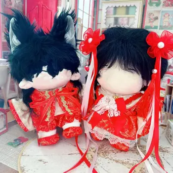 1 Комплект подарочных плюшевых кукол-идолов, реквизит для фотосессии в игровом домике, 20-сантиметровая кукольная одежда, костюм Hanfu, китайское новогоднее платье эпохи Тан