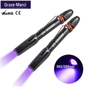 GM Mini UV Penlight 3W LED UV Pen Light Фонарик 395nm 365nm Ультрафиолетовый Свет Для Отверждения Клея Обнаружение Денег С Карманным Зажимом