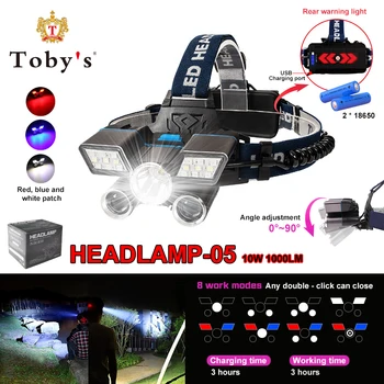 Портативная фара TOBYS Headlight 05, водонепроницаемая, супер яркая, длительное время использования, подходит для занятий спортом на открытом воздухе