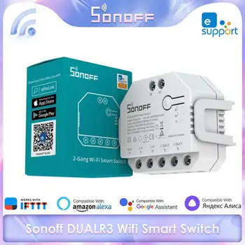 SONOFF DUALR3 Wifi Smart Switch 2-Полосное Управление Двойной Релейный Модуль Учета Мощности, Умный Дом Для Ewelink Alice Alexa Google Home