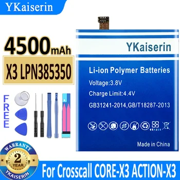 YKaiserin Аккумулятор X 3 4500 мАч Для мобильного телефона Crosscall CORE-X3 ACTION-X3 Для CROSSCALL TREKKER X3 Battery Bateria