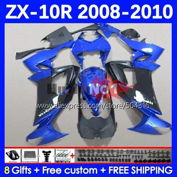 Обвес для KAWASAKI NINJA ZX1000C ZX 10R 1000CC 10 R 73MC.127 ZX-10R ZX10R 08 09 10 ZX1000 2008 2009 2010 Обтекатель синий глянцевый