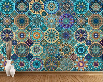 beibehang Европейская мода трехмерная декоративная живопись обои ретро модный узор мозаика 3D обои