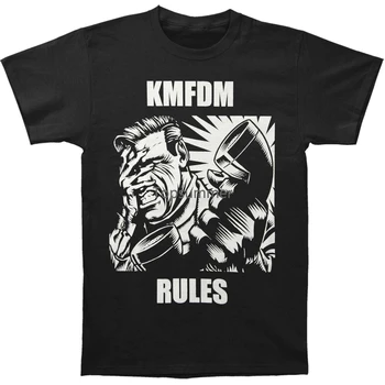 Футболка Kmfdm Men'S Rules, Черные хлопковые свободные мужские рубашки с коротким рукавом, футболка с круглым вырезом, мужская футболка Sunlight, милая футболка для любителей татуировок