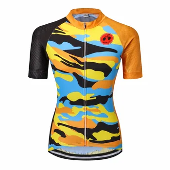 Камуфляжная женская спортивная одежда из джерси для велоспорта, велосипедные рубашки с коротким рукавом