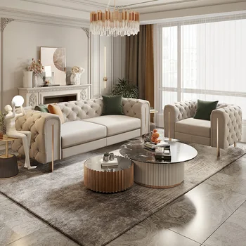Легкая роскошь в итальянском стиле, постмодернистская простота, дизайнерский диван из высококачественной ткани, малый бытовой тип, наука и технологии