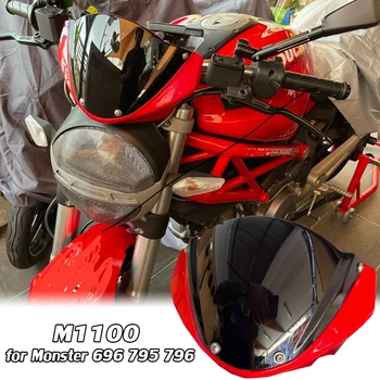 Лобовое Стекло Мотоцикла для Ducati Monster 696 795 M1100 1100 EVO 1100S 797 796 Ветровое Стекло Дефлектор Ветрового Стекла Головной Убор Козырек