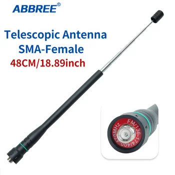 ABBREE AR-775 Телескопическая SMA-Гнездовая Антенна VHF UHF Двухдиапазонная Для UV-5R BF-888s UV-S9 Plus UV-13 PRO Портативная Рация Двухстороннее Радио