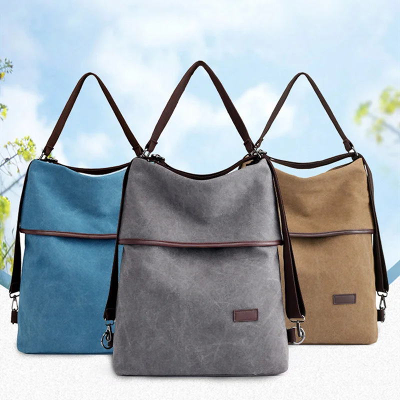 2023 Новый Многофункциональный Большой женский рюкзак в стиле ретро, высококачественный холщовый школьный рюкзак, женские сумки через плечо, противоугонные рюкзаки