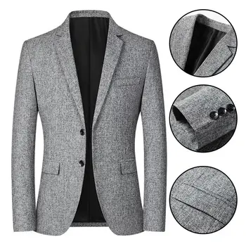 Мужской пиджак-блейзер, пальто, свадебные деловые куртки жениха, костюмы, мужские блейзеры в полоску, топы, приталенное повседневное пальто, пиджаки, деловой костюм