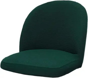 Современный чехол для обеденного стула из полиэстера без подлокотников, чехол для стула с полукруглой спинкой, защитный чехол для стула из жаккарда, темно-зеленый