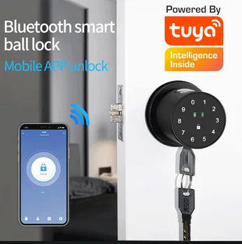 Z50 Q1 Электронный замок Tuya Smart Lock Knob Bluetooth Smartlife Цилиндрический отпечаток пальца, электронный кодовый замок, управление приложением