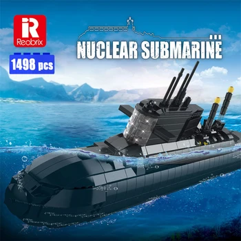 Новая военная атомная подводная лодка Строительные блоки Сборка модели MOC Creativity Корабль Кирпичи Игрушки для мальчиков Подарочный набор на день рождения
