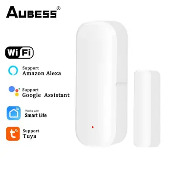 AUBESS Tuya WiFi Умный дверной датчик Детекторы Открытия и закрытия дверей Умный дом Охранная сигнализация Smart Life APP Control