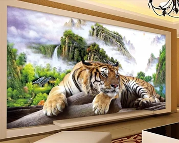 beibehang Пользовательские 3D обои домашний декор фреска тигр с горы тигр король тигров властный фон стены
