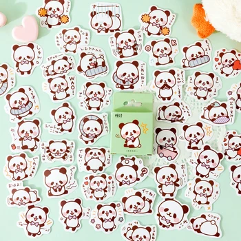 40 упаковок оптом Наклейки для мини-коробки Baby Panda Материал для дневника учета рук животных Заметки в альбоме Декоративная печать 4 см