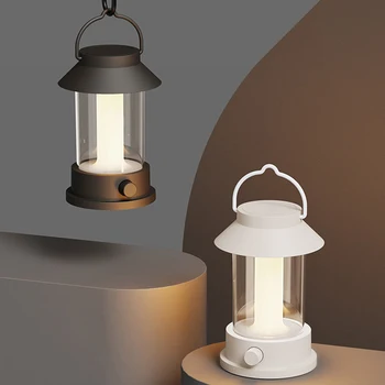 Портативный светодиодный фонарь для кемпинга, Атмосферный ночник с плавным затемнением, Подвесная лампа для палатки, Аварийный блок питания 10000 мАч