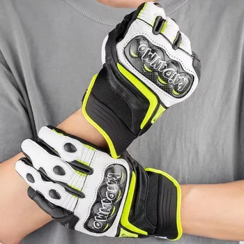 Мотоциклетные перчатки для мотокросса из 100% натуральной коровьей кожи CARBON D1control Speed Racing цельнометаллические длинные перчатки