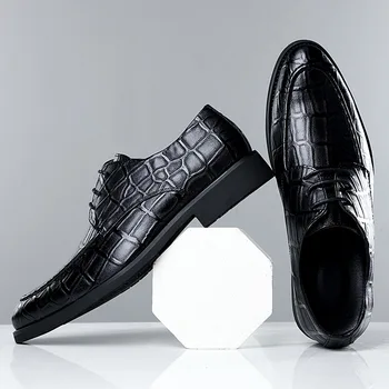 Мужские оксфорды, кожаные модельные туфли, красивые удобные мужские деловые элегантные свадебные туфли, мужская обувь 98