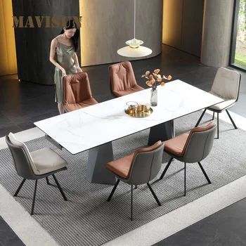 Телескопический складной кухонный обеденный стол, изготовленный на заказ из прямоугольного итальянского белого мрамора толщиной 2 м, высококачественная мебель для ресторанных столов