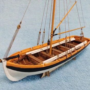 Модель NIDALE Бесплатная Доставка Масштаб 1/35 Каркасная Модель Лодки Строительный комплект Классический ялик деревянная Спасательная Шлюпка