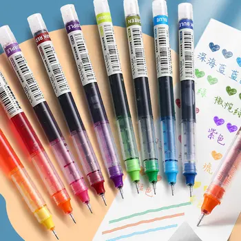 10 Цветов Прямая жидкая Гелевая Ручка Быстросохнущие Цветные Гелевые Ручки Большой емкости 0,5 мм Ручки-Роллеры Школьные офисные Канцелярские Принадлежности