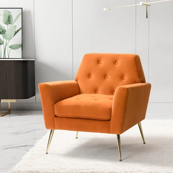 Кресло Padus с металлическим основанием, акцентное кресло с подлокотниками для гостиной, современное одноместное кресло-диван с ворсом, кресло для чтения