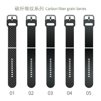 22 мм 20 мм Ремешок для Samsung Galaxy Watch 3/46mm42mm/active 2/46 Gear S3 Frontier/S2/Huawei GT 2 /2E Силиконовый Ремешок из углеродного волокна