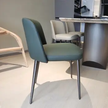Итальянский Легкий Роскошный обеденный стул Nordic Comfort Минималистичный Кожаный балетный стул без подлокотников мебель для обеденного ресторана