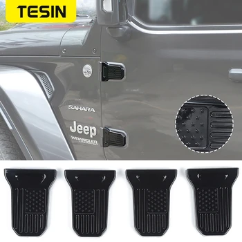 TESIN Автомобильная Дверная Петля Защитная Накладка Наклейки Для Jeep Wrangler JL Gladiator JT 2018-2022 2/4 Двери Внешние Аксессуары
