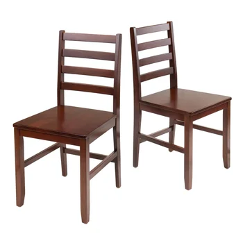 Деревянные стулья Hamilton со спинкой-лестницей, комплект из 2 предметов, отделка ореховым деревом