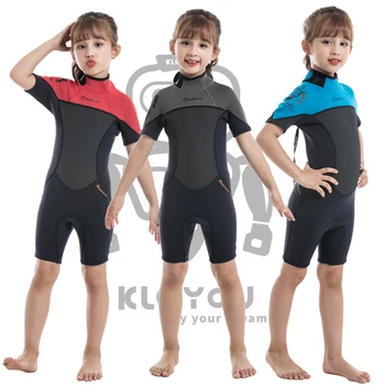 Купальники из неопрена толщиной 2,5 мм для мальчиков, гидрокостюм Surf Shorty для детей, детский костюм для подводного плавания для девочек, детские купальники для подводного плавания, сохраняющие тепло