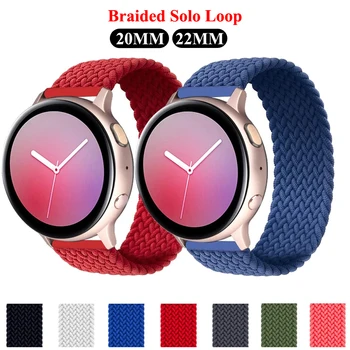 20/22 мм Плетеные Ремешки Solo Loop Для Samsung Galaxy Watch 3/41/46 мм/42 мм/Active 2/Gear S3 Браслет Huawei Watch GT/2 /2e/Pro Band