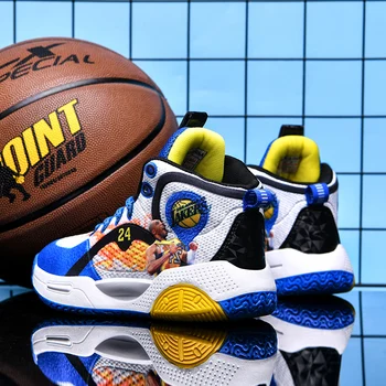 Новая спортивная обувь Баскетбольная обувь для мальчиков Нескользящая детская спортивная обувь Спортивная обувь для девочек Уличная дышащая баскетбольная обувь