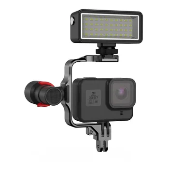 Металлический каркас с креплением для холодного башмака для камеры GoPro Hero 11 10 9 8 7 Action 3, аксессуары, крепления для освещения, крепление микрофона