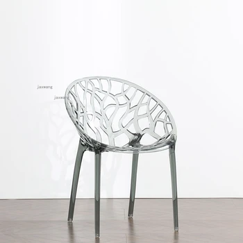 Минималистичные Современные пластиковые обеденные стулья Со спинкой для отдыха, Прозрачное кресло для макияжа, мебель для спальни, Акриловое обеденное кресло Nordic