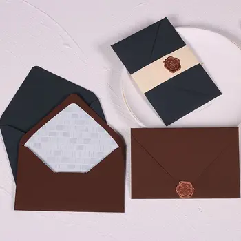 20 шт./лот Конверт из высококачественной бумаги 250 г, романтические конверты кофейного цвета в западном стиле для свадебных приглашений, канцелярские открытки