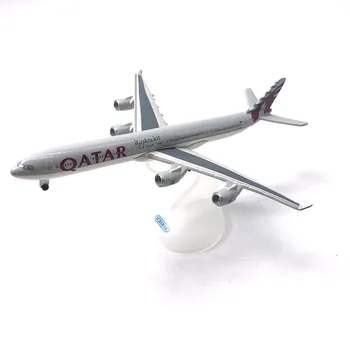 1: 600 Qatar Airways Airbus A340-600 Пассажирский самолет Имитация сплава Самолет Готовая модель Сувенирное Украшение Подарочный дисплей