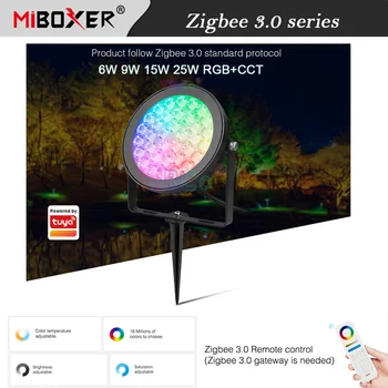 Miboxer Zigbee 3.0 6 Вт 9 Вт 15 Вт 25 Вт RGB + CCT Светодиодный Садовый Светильник Smart Outdoor Lawn Lamp Водонепроницаемый IP66 Голосовое / App Управление AC110V-220V
