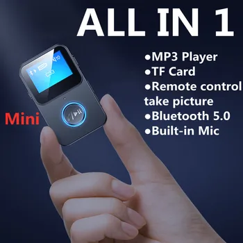 Аудиоприемник Bluetooth 5.0, карта памяти, MP3-плеер, ЖК-дисплей 3,5 мм, AUX Стерео, беспроводной адаптер с микрофоном для автомобильного динамика, наушников.