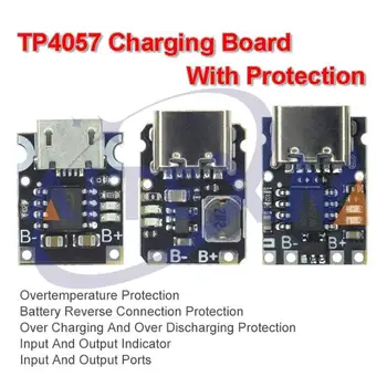 Модуль платы зарядки литиевой батареи TP4057 1A, порт полимерной батареи Type-C с защитой, обновленная версия TP4056