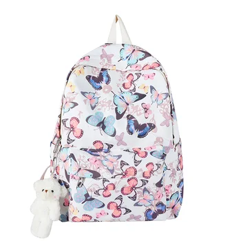 Женский рюкзак С граффити, принтом бабочки и коровы, Рюкзаки для путешествий, повседневные женские школьные сумки для студентов большой емкости